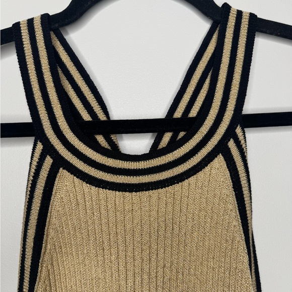 St. John sport rib knit sleeveless key crossover back top blouse cocktail luxury - Picture 2 of 5